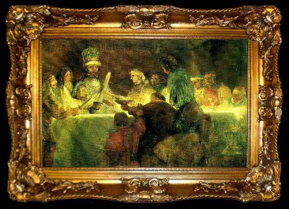 framed  Rembrandt Harmensz Van Rijn batavernas trohetsed till claudius civilis, ta009-2